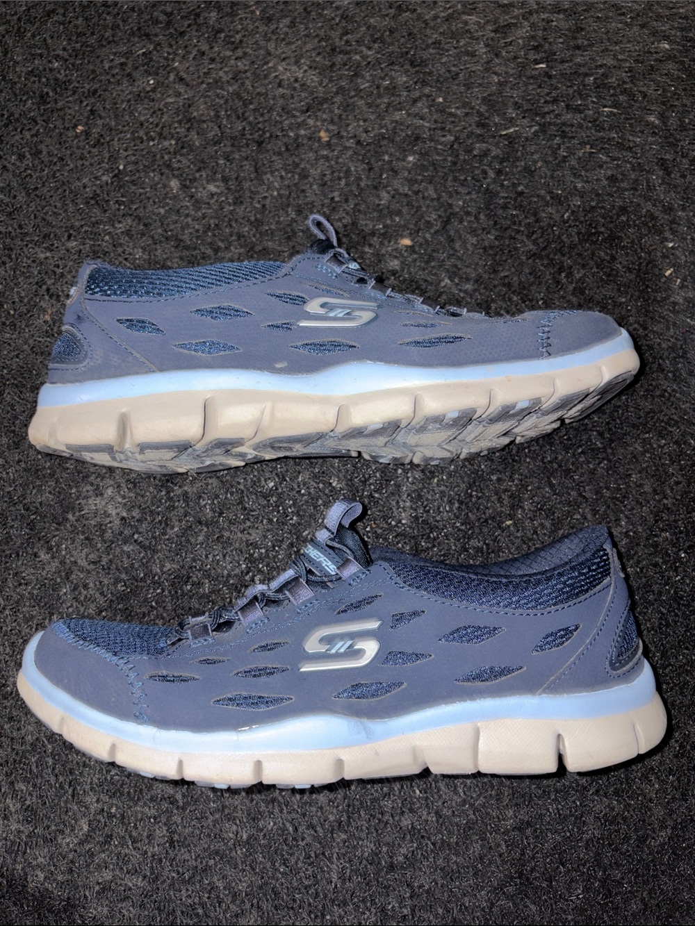 Skechers Women's Light Blue Slip-On Athletic Sneakers